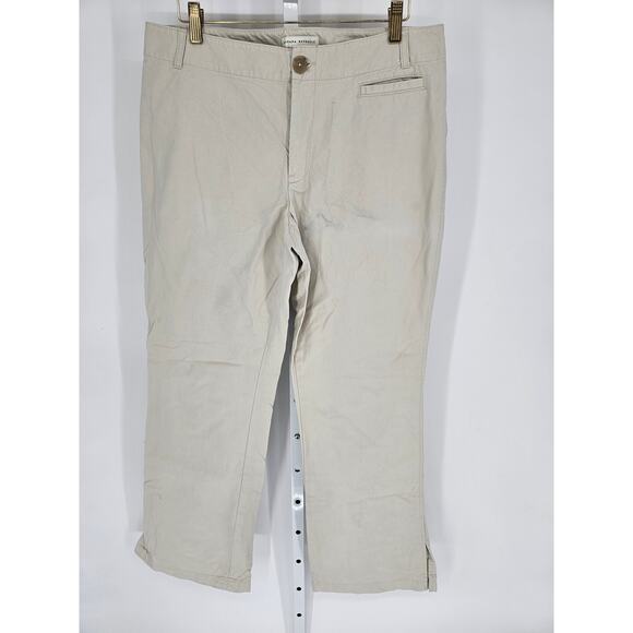 Banana Republic Women's Tan Wide Straight Leg Mid Rise Pockets Pants Size 12 - Picture 1 of 4